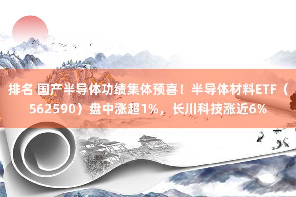 排名 国产半导体功绩集体预喜！半导体材料ETF（562590）盘中涨超1%，长川科技涨近6%