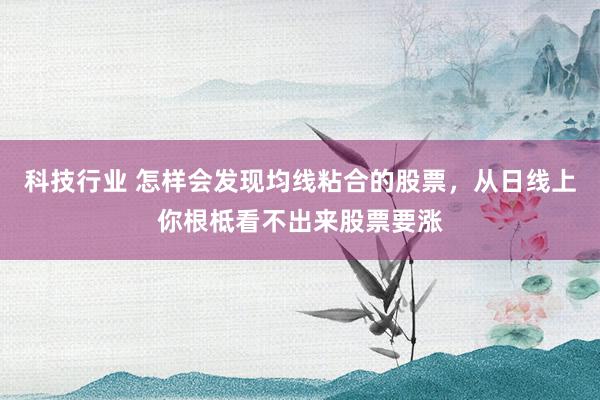 科技行业 怎样会发现均线粘合的股票，从日线上你根柢看不出来股票要涨