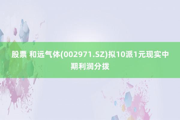 股票 和远气体(002971.SZ)拟10派1元现实中期利润分拨