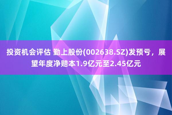 投资机会评估 勤上股份(002638.SZ)发预亏，展望年度净赔本1.9亿元至2.45亿元