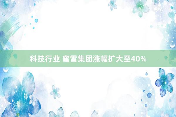 科技行业 蜜雪集团涨幅扩大至40%