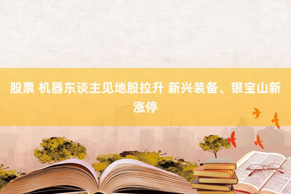 股票 机器东谈主见地股拉升 新兴装备、银宝山新涨停