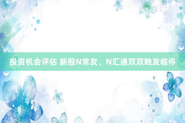 投资机会评估 新股N常友、N汇通双双触发临停