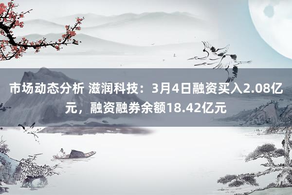 市场动态分析 滋润科技：3月4日融资买入2.08亿元，融资融券余额18.42亿元