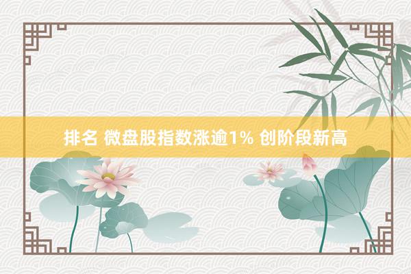 排名 微盘股指数涨逾1% 创阶段新高