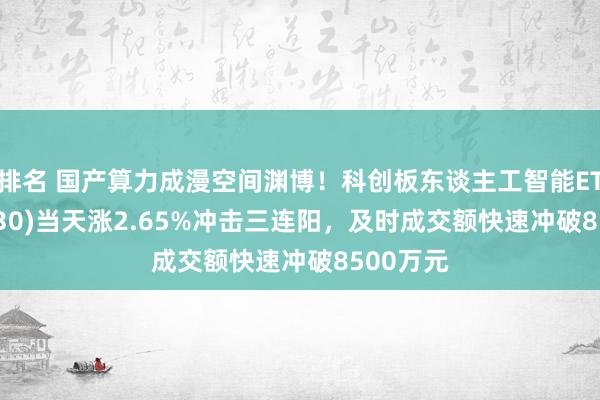 排名 国产算力成漫空间渊博！科创板东谈主工智能ETF(588930)当天涨2.65%冲击三连阳，及时成交额快速冲破8500万元