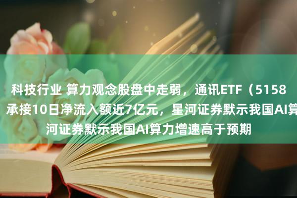 科技行业 算力观念股盘中走弱，通讯ETF（515880）跌近0.8%，承接10日净流入额近7亿元，星河证券默示我国AI算力增速高于预期